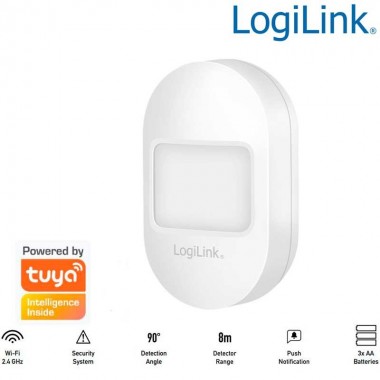 Logilink SH0113 - Sensor de movimiento inteligente Wi-Fi, compatible con Tuya