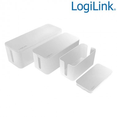 Logilink KAB0078 - Juego de 3 Cajas organizador de cables, Blancas