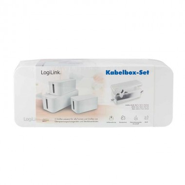 Logilink KAB0078 - Juego de 3 Cajas organizador de cables, Blancas