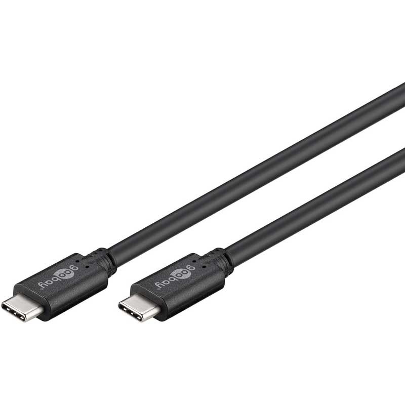 Cable USB 3.2 (Gen 1) Tipo C, Negro, 5 Gbps de 1m