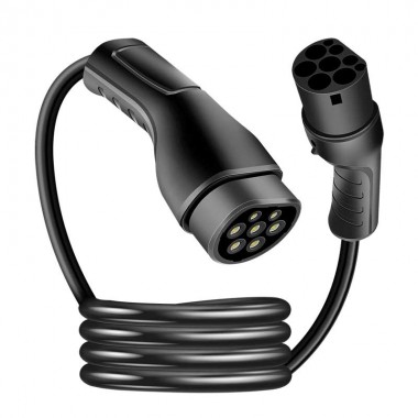 Logilink EVC0122 - 7,5m Cable de carga para vehículos eléctricos, tipo 2, trifásico, 32 A, 22 kW, con bolsa
