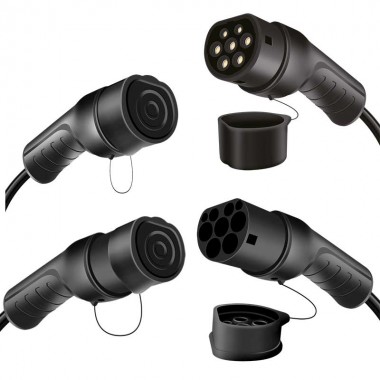 Logilink EVC0124 - 7,5m Cable de carga para vehículos eléctricos, tipo 2, trifásico, 16 A, 11 kW, con bolsa