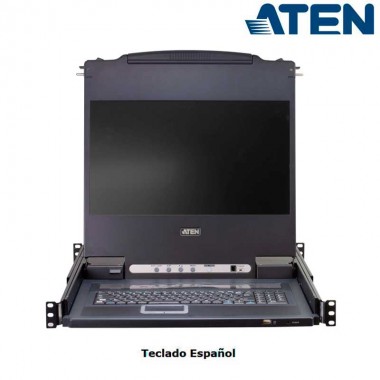 Aten CL5708MW - KVM LCD 17,3" de 8 puertos USB PS/2 VGA, Rack 19",Español