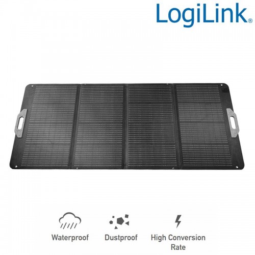 Logilink PVP0200 - Panel solar plegable,autónomo, 229,7 x 54 x 0,2cm, 200 W, IP67, negro