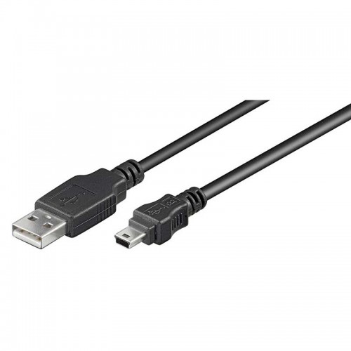 Cable USB 2.0 A-MINI B 5pins de 5m,  Negro | Marlex Conexion