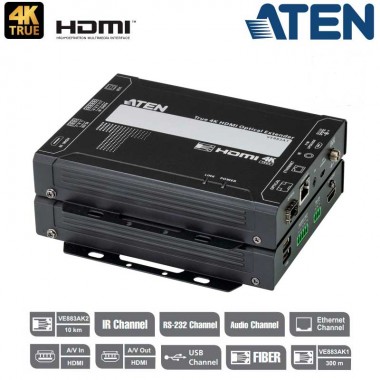 Aten VE883AK1 - Extensor óptico True 4K HDMI (300m)
