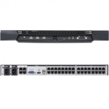 Aten KN1132VB - KVM Cat 5e/6 de 32 Puertos sobre IP de 2 buses con Audio y Virtual Media