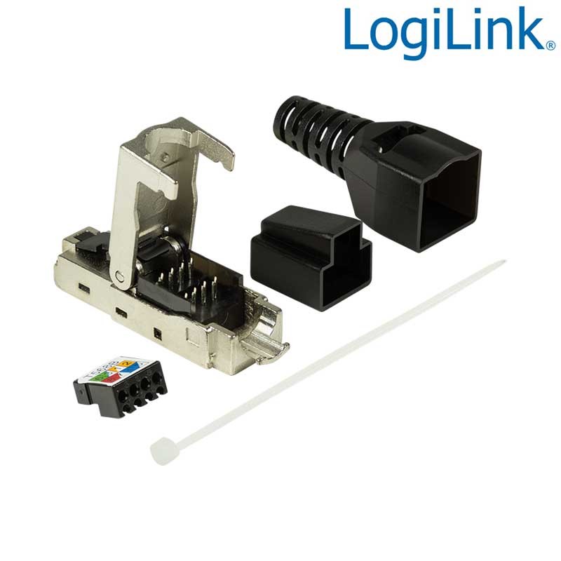 Logilink MP0044 - Conector RJ45 STP Cat.6A 10 GbE Macho, Sin Herramientas