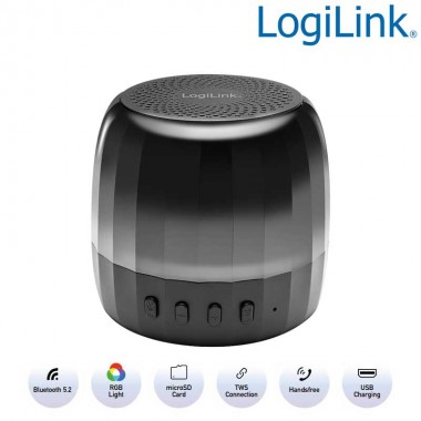 Logilink SP0064 - Altavoz Bluetooth 5.2 TWS con slot microSD