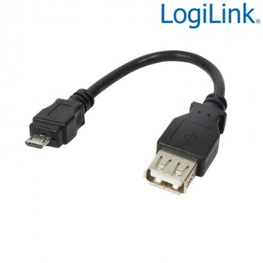 Logilink AU0030 - Cable Adapt Micro USB B Macho a USB 2.0 A Hembra | Marlex Conexion