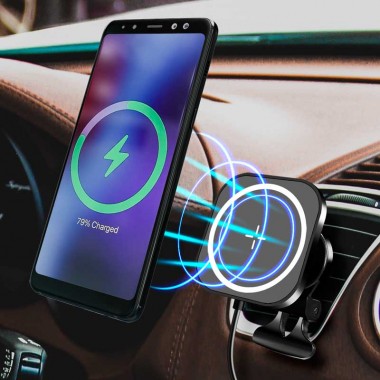 Logilink PA0329 - Soporte magnético de coche para smartphone con función de carga