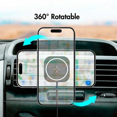 Logilink PA0329 - Soporte magnético de coche para smartphone con función de carga