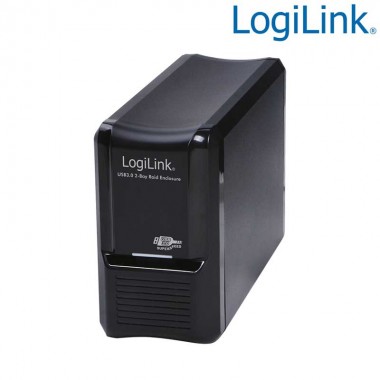 Logilink UA0154A - Caja externo de 3,5", SATA, USB 3.0, raid de 2 bahías
