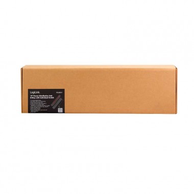 Logilink PDU8D01 - Regleta de alimentación Rack 19" de 8 Tomas protegida con 8 interruptores