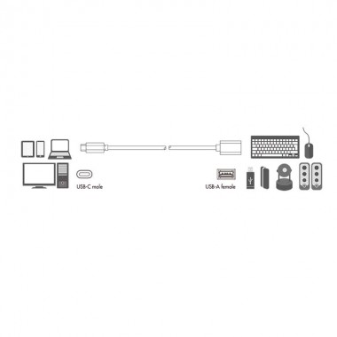 Logilink CU0098 - Cable Adaptador USB 3.1 Tipo C Macho a A Hembra | Marlex Conexion