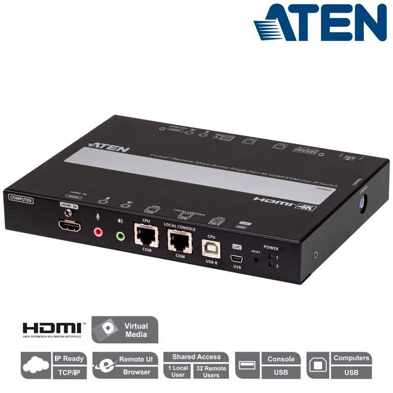 Aten CN9850 - Unidad de control KVM por IP (HDMI 4K y RS-232) Aten CN9850 - Unidad de control KVM por IP (HDMI 4K y RS-232)