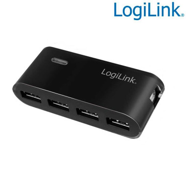 Logilink UA0085 - Hub USB 2.0 de 4 Puertos,Negro | Marlex Conexion