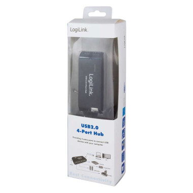 Logilink UA0085 - Hub USB 2.0 de 4 Puertos,Negro | Marlex Conexion