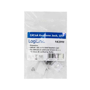 Logilink NK3999 | Conector Hembra RJ45 UTP Cat.6A Keystone