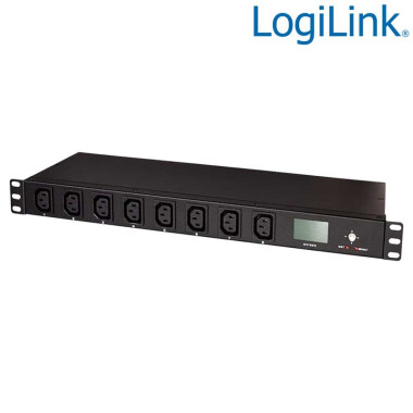 Logilink PDU8S01 - PDU 1U de 8 Tomas C13 conmutable por IP con medición, 16 A, SNMP