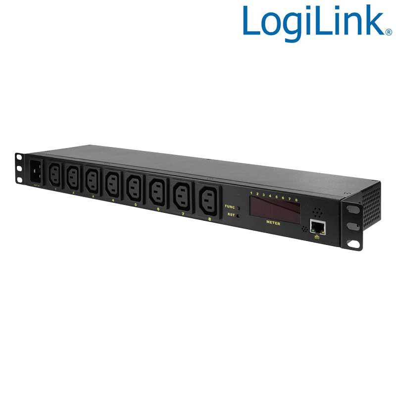 Logilink PDU8P01 - PDU IP de 19" de 8 vías IEC320 C13, con acceso remoto