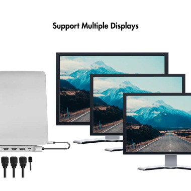 Logilink UA0411 - Docking station USB-C 3.2 Gen2 a USB C DP-3 USB A -USB C-2 HDMI-AUDIO-DP-LAN-Card Reader