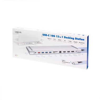 Logilink UA0411 - Docking station USB-C 3.2 Gen2 a USB C DP-3 USB A -USB C-2 HDMI-AUDIO-DP-LAN-Card Reader