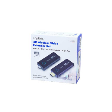 Logilink HDW0104 - Kit de transmisión HDMI inalámbrico, USB-C a HDMI, compacto, 30 m, 4K a 60 Hz