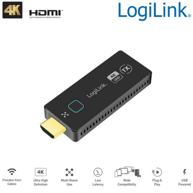 Logilink HDW0111AT - Transmisor BYOD HDMI para HDW0111, inalámbrica, 50 m, 4K a 60 Hz