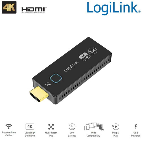 Logilink HDW0111AT - Transmisor BYOD HDMI para HDW0111, inalámbrica, 50 m, 4K a 60 Hz