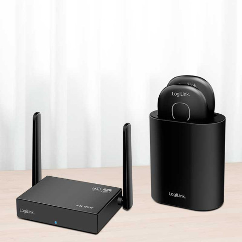 Logilink HDW0112 - Kit de videoconferencia BYOD HDMI, inalámbrico, 50 m, 30 a 1, multidifusión, 4K a 6Hz