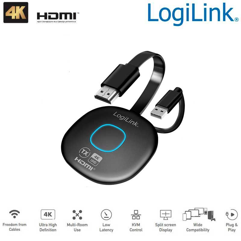 Logilink HDW0112AT - Transmisor HDMI BYOD para HDW0112, inalámbrico, 50m, 4k@60Hz