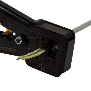 Logilink WZ0037 - Crimpadora para conectores RJ11/12/45, ''Pass Through'' con cortador
