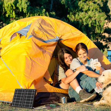 Logilink PA0339 - Panel solar plegable cargador USB, 1x USB-A, 7 W, IP65, negro