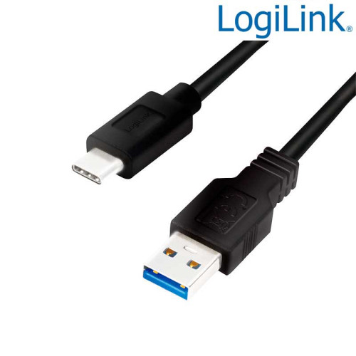 Logilink CU0166 - 0,15m Cable USB 3.2 (Gen 1) Tipo C Macho a USB Tipo A Macho, Negro
