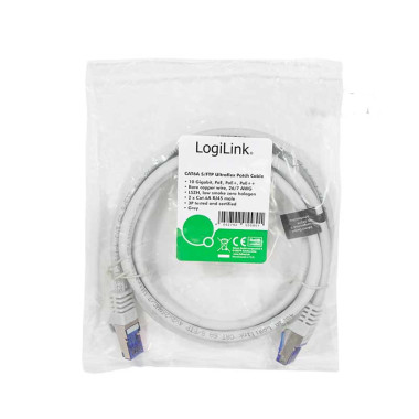 Logilink C6A092S - 10m Latiguillo UtraFlex RJ45 Cat.6A S/FTP COBRE Gris, Certificado