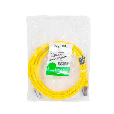 Logilink C6A017S - 0,25m Latiguillo UtraFlex RJ45 Cat.6A S/FTP COBRE Amarillo, Certificado