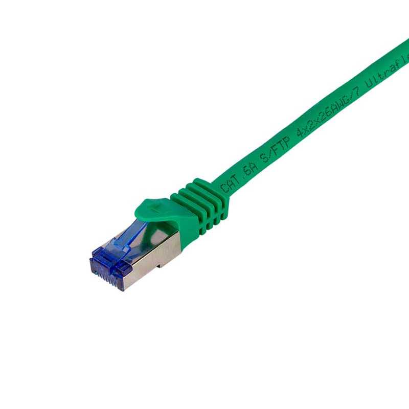 Logilink C6A085S - 7,5m Latiguillo UtraFlex RJ45 Cat.6A S/FTP COBRE Verde, Certificado