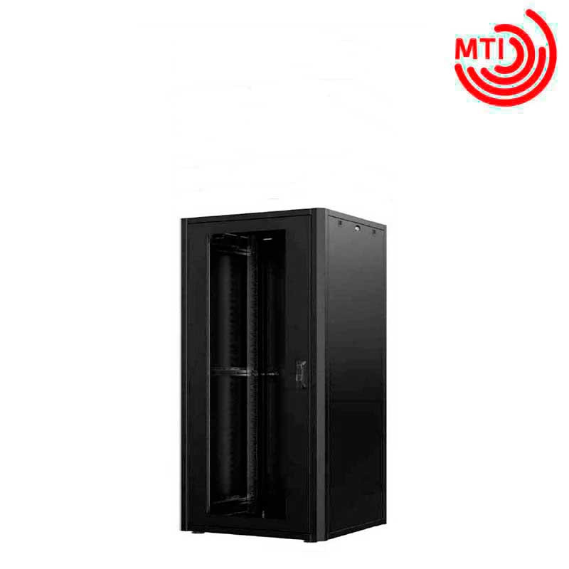 MTI RTN1666CL1 - Armario Rack 19" 16U A600 F600 puerta frontal cristal, posterior metálica, Color negro