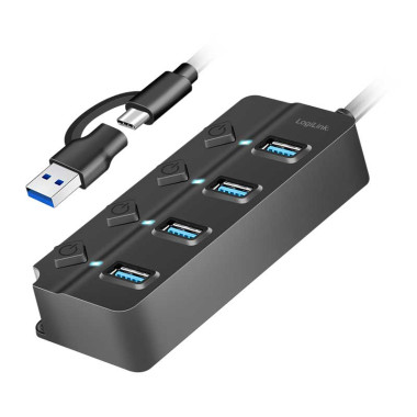 HUB USB 3.2 Gen1, 4 puertos...