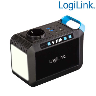 Logilink PPS0080 - Estación eléctrica portátil, 80W, 24.000mAh IP20, Panel luz led
