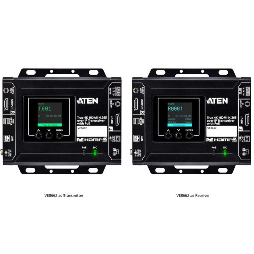 Aten VE8662 - Transceptor HDMI H.265 sobre IP True 4K con PoE