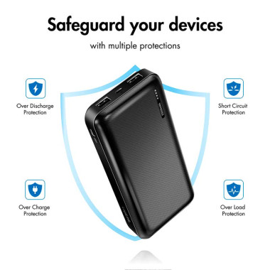 Logilink PA0323 - Power bank 20000 mAh, 2x USB-A, 1x USB-C Negro