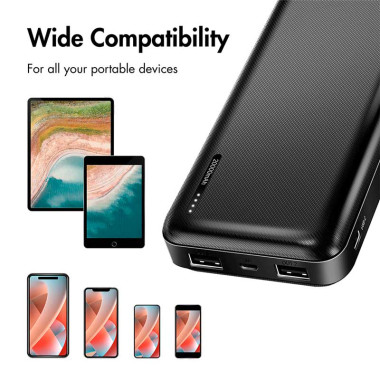 Logilink PA0323 - Power bank 20000 mAh, 2x USB-A, 1x USB-C Negro