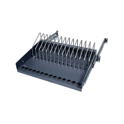 Logilink SF100B - Bandeja Telescópica  de 19'' negra para portátiles, tabletas y smartphones