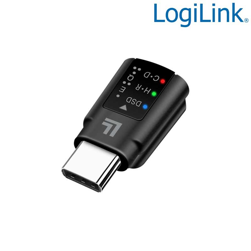 Logilink UA0424 - Adaptador de audio DAC USB-C con ecualizador, USB-C/M a 3,5 mm/H, negro Logilink UA0424 - Adaptador de audio DAC USB-C con ecualizador, USB-C/M a 3,5 mm/H, negro