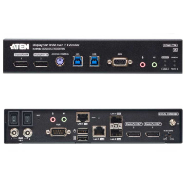 Aten KX9980T - Transmisor KVM USB-Dual DisplayPort 5K con transferencia isócrona USB sobre LAN