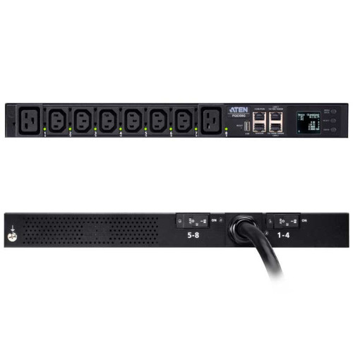 Aten PG6308G - PDU eco conmutada 1U de 8 Tomas 6  C13 y 2 C19, 32A