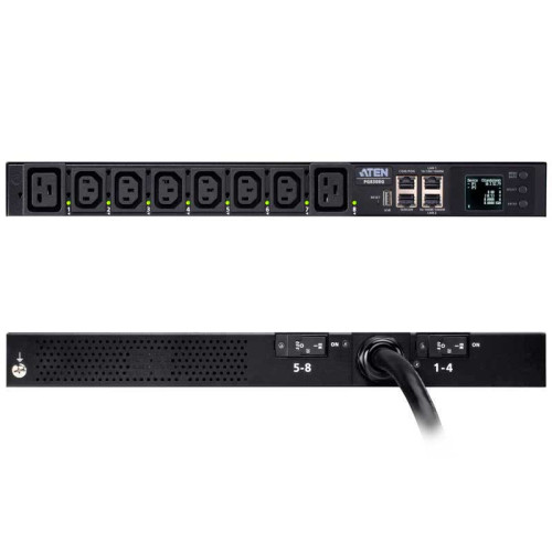 Aten PG8308G - PDU eco conmutada y medida 1U de 8 Tomas 6  C13 y 2 C19, 32A