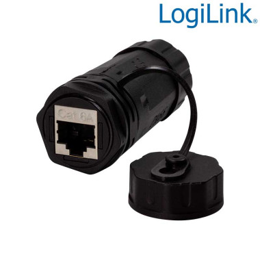 Logilink NP0084 - Acoplador largo RJ45 Cat.6A apantallado para exterior, IP68